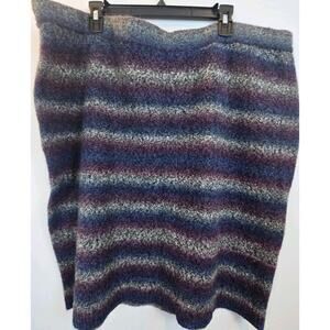 Lane Bryant Purple Blue Ombre Striped Pull On Straight Skirt Poly Wool 26/28